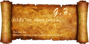 Glósz Henrietta névjegykártya